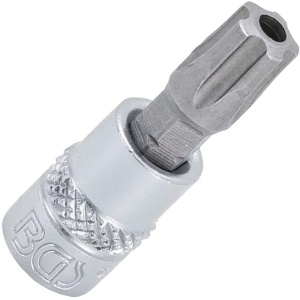 Capat cheie tubulara BGS 1/4" cu varf TorxPlus cu gaura 5 colturi, TS45