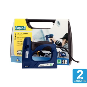 Capsator electric Rapid ESN114 pentru capse si cuie kit cu servieta, ambalaje, capsare aproape de perete, magazie duala, capse 140 6-14mm, cuie 8 15mm 5000131 - Img 2