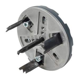 Carota de taiere reglabila universala Wolfcraft 5985000, D35, 50, 65, 68, 74, 80 mm adancime taiere 30 mm tija triunghiulara D 8.5 mm