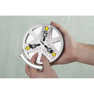 Carota de taiere reglabila Wolfcraft 5978000, dimensiune reglabila fara trepte, intre D45-130 mm adancime de taiere 30 mm, prindere triunghiulara - Img 2