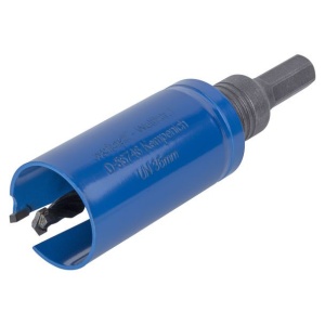 Carota universala completa Wolfcraft 3876000, diametru 35 mm, cu burghiu de centrare HM cu diametrul de 8 mm si tija hexagonala