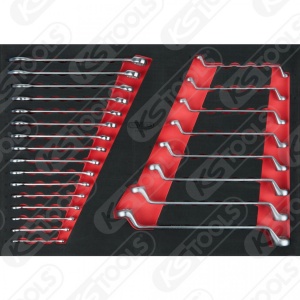 Cărucior de atelier KS TOOLS ECOline NEGRU/ROȘU cu 7 sertare și 215 unelte premium - Img 3