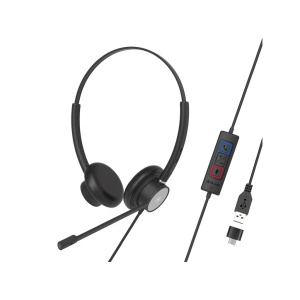 Căști cu fir call center Tellur Voice 320, binaural, USB, negru