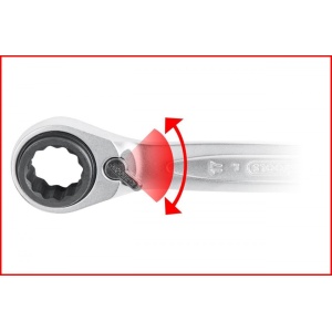 Cheie dublă inelară cu clichet 4 în 1 KS Tools GEARplus cu schimbare de direcție, 10x13x17x19mm, 10-19 mm - Img 6