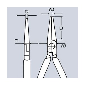 Clește cu cioc semirotund și suprafață tăietoare, izolat la 1000V, 160 mm - Img 2