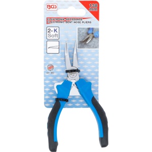 Cleste electronist BGS cu varf lung curbat, cu arc, 125 mm - Img 3