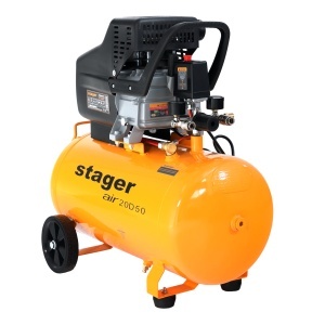 Compresor aer Stager Air 20D50 50L, 8bar, 200L/min, monofazat, angrenare directa - Img 1