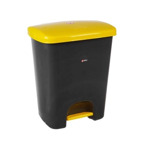 Coș de gunoi reciclare selectivă cu pedală 15 L corp gri capac color - Img 4