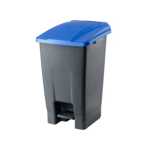 Coș de gunoi reciclare selectivă cu pedală 70 L corp gri capac color - Img 1