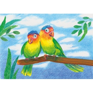 Creioane colorate triunghiulare + ascuțitoare eco Faber-Castell 12 culori/set - Img 3