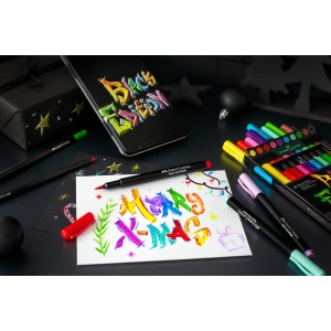 Creioane colorate triunghiulare black edition cutie metal Faber-Castell 12 culori/set - Img 5