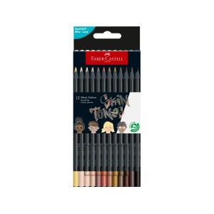 Creioane colorate triunghiulare black edition skin tones Faber-Castell 12 culori/set