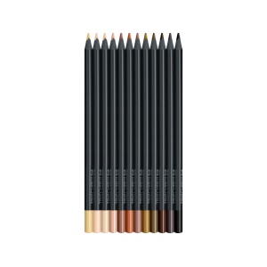 Creioane colorate triunghiulare black edition skin tones Faber-Castell 12 culori/set - Img 2