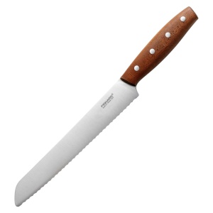 Cutit de paine, Fiskars, Norr, lama inoxidabila, maner lemn Kebony, 21 cm - Img 1