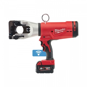 Cutter hidraulic pentru cablu cu acumulator Milwaukee M18 HCC45-522C, taie cablu ACSR și ACSS de până la ∅ 44 mm, livrat cu acumulatori, valiza