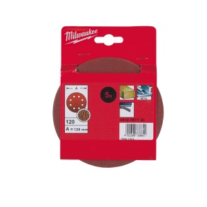 Disc abraziv pentru șlefuitoare orbitale - 8 găuri Milwaukee 125 mm H and L GR 120 - 5 bucati - Img 2