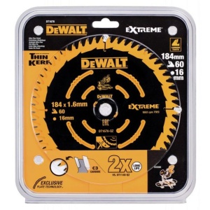 Disc Dewalt DT1670 pentru fierastrau circular, D 184x16x1.6 mm, 60 dinti, pentru taiere MDF, seria Extreme - Img 2