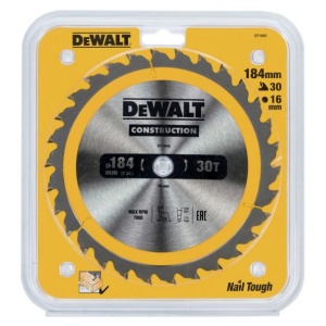 Disc Dewalt DT1940 pentru fierastrau circular, D 184x16x2.6 mm, 30 dinti, pentru taiere universala, seria Dewalt Construction - Img 2