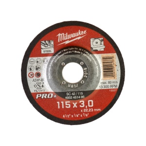 Disc pentru metal convex MILWAUKEE PRO+ 115x3 mm