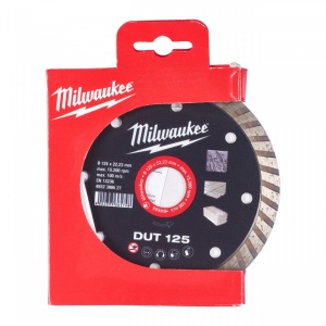 Discuri diamantate DUT Milwaukee, viteza TURBO in materiale constructii (Tip: DUT 125, Diametru disc (mm): 125) - Img 2