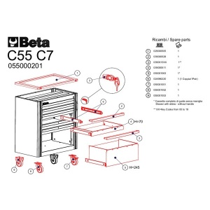Dulap mobil, 7 sertare modular C55C7 - Img 3