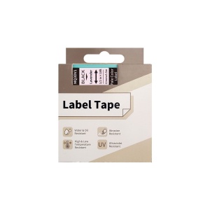 Etichete AIMO universale 12mm x 5.5m, negru violet lavanda, poliester adezive, transfer termic, AIMO D1600, MQ3DV1 - Img 2