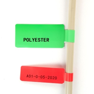 Etichete mari stegulet F pentru cabluri 48 x 50mm + 52mm verde, polipropilena, pentru imprimanta M110 M200, 80 buc rola - Img 3