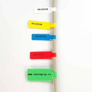 Etichete stegulet F pentru cabluri 30 x 45mm + 50mm verde, suport polipropilena, pentru imprimanta M110 M200, 80 buc rola - Img 3