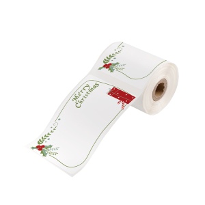 Etichete termice mari 50 x 80 mm model Cadou Craciun pentru imprimanta AIMO Phomemo M110 M200 M220 100 etichete
