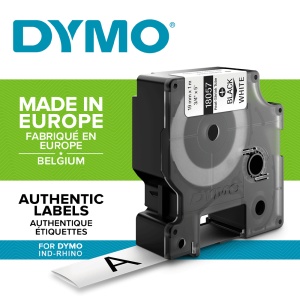 Etichete tub termocontractibil DYMO ID1 19mm x 1.5m negru alb 18057 S0718330 DY18057 - Img 2