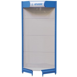 Expozitor de colt Unior cu gauri perforate si iluminare 1070x410x2200mm