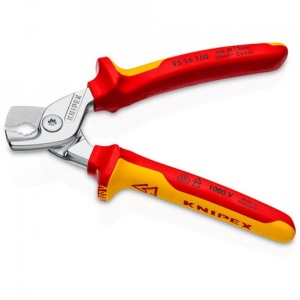 Foarfeca mica de cabluri cu mansoane 2K izolata 1000 V, KNIPEX, 160 mm - Img 2