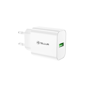Încărcător priză Tellur USB-A QC3.0, 18W, alb