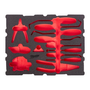 Insertie spuma goala Milwaukee pentru PACKOUT™ 17 piese instrumente cu cârlig și vârf ascuțit