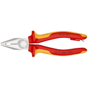 KNIPEX 03 06 180 T Patent combinat izolat cu manșoane-multicomponent, verificat de VDE, cu cârlig de fixare integrat, izolat, pentru montarea unei siguranțe împotriva căderii cromat 180 mm - Img 3