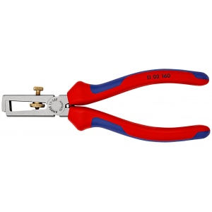 KNIPEX 11 02 160 Clește dezizolator Cu arc de deschidere, universal cu manşoane multicomponent vopsit negru 160 mm - Img 3