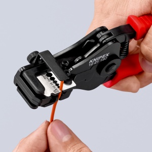 KNIPEX 12 21 180 Clește dezizolator cu cuţite profilate cu manșoane de prindere din plastic lăcuit cu negru 180 mm - Img 4