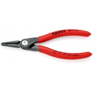 KNIPEX 48 11 J1 clește de precizie pentru inele de siguranță pentru inele interioare cu alezaje acoperit cu material plastic aderent bonderizat în culoarea gri 140 mm