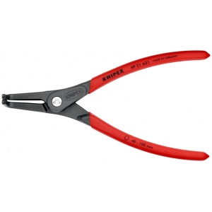 KNIPEX 49 21 A31 clește de precizie pentru inele de siguranță pentru inele exterioare pe axuri acoperit cu material plastic aderent bonderizat în culoarea gri 210 mm - Img 3