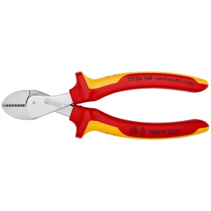 KNIPEX 73 06 160 X-Cut® Şfic compact cu transmisie mare a forței izolate, cu manere multicomponent, testate VDE cromat 160 mm - Img 3