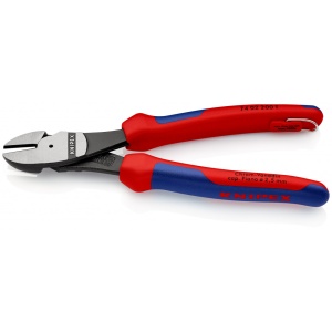 KNIPEX 74 02 200 T Șfic de forță cu manşoane multicomponent, cu cârlig de fixare integrat pentru montarea unei siguranţe împotriva căderii vopsit negru 200 mm - Img 2