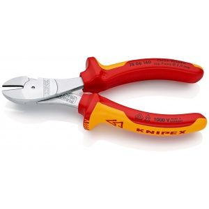 KNIPEX 74 06 160 Șfic de forță izolate, cu manere multicomponent, testate VDE cromat 160 mm - Img 2