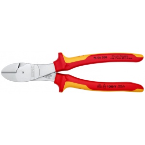 KNIPEX 74 06 200 Șfic de forță izolate, cu manere multicomponent, testate VDE cromat 200 mm - Img 3