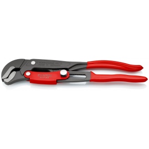 KNIPEX 83 61 010 Clește pentru țevi cu fălci încovoiate cu reglare rapidă acoperite cu plastic vopsit electrostatic gri 330 mm
