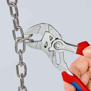 KNIPEX 86 05 180 T Cheie de strângere Cleștele-cheie, clește și cheie într-o singură unealtă cu manşoane multicomponent, cu cârlig de fixare integrat pentru montarea unei siguranţe împotriva căderii cromat 180 mm - Img 5