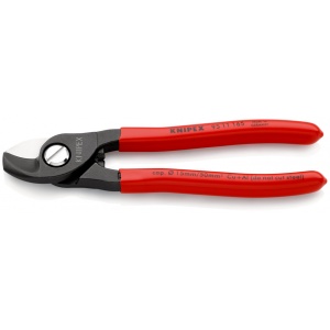 KNIPEX 95 11 165 Foarfece de tăiat cabluri acoperite cu plastic brunat 165 mm