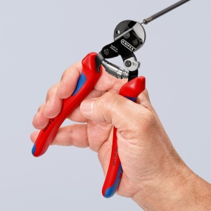 KNIPEX 95 62 160 foarfece de tăiat cabluri de sârmă chiar și pentru cabluri metalice ultrarezistente cu manşoane multicomponent brunat 160 mm - Img 5