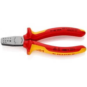 KNIPEX 97 68 145 A clește de sertizare pentru ferule izolate, cu manere multicomponent, testate VDE 145 mm - Img 1