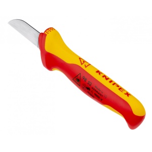 KNIPEX 98 52 Cuțit de tăiat cabluri mâner izolator multicomponent, testat de VDE 190 mm - Img 2