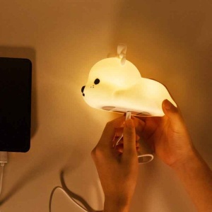 Lampă de noapte pentru copii, silicon, reincarcabilă, Baby Deer - Img 9